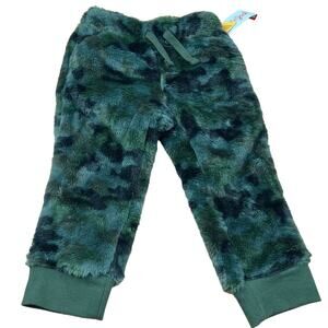 Cat & Jack Toddler Boys' Camo Green Sherpa Jogger Pants - Size 2T - NWT